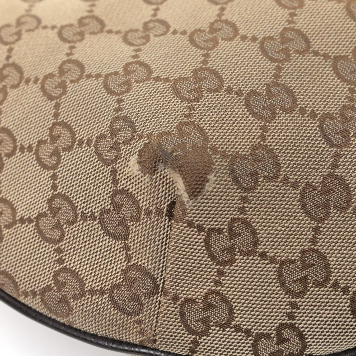 Gucci Monogram Web Medium Half Moon Hobo Dark Brown 7 of 8