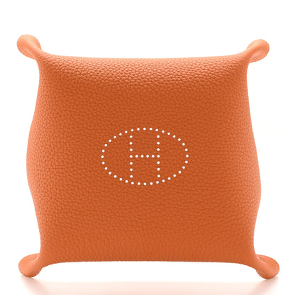 Hermes Taurillon Clemence Mises et Relances Change Tray Orange 3 of 6