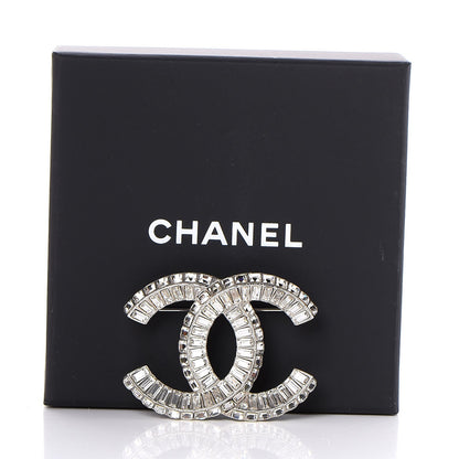 Chanel Baguette Crystal CC Brooch Silver 4 of 5