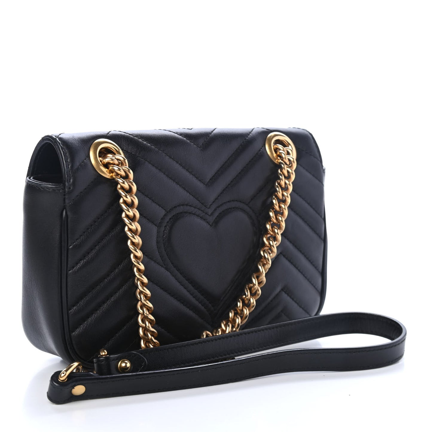 Calfskin Matelasse Mini GG Marmont Shoulder Bag Black