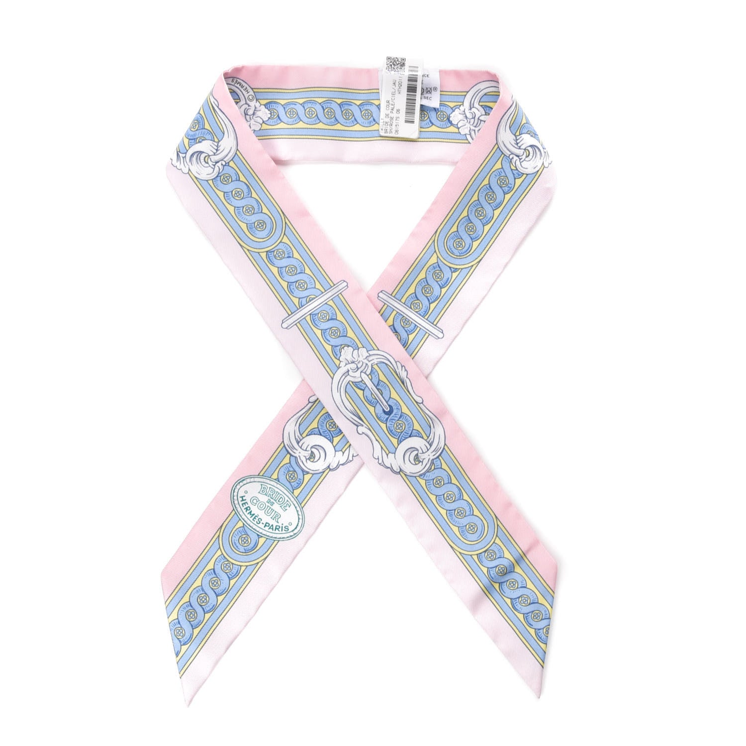 Hermes Silk Bride De Cour Twilly Rose Pale Ciel 1 of 3