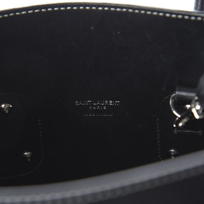 Saint Laurent Grained Calfskin Topstitch Small Sac De Jour Black Porcelain 7 of 8