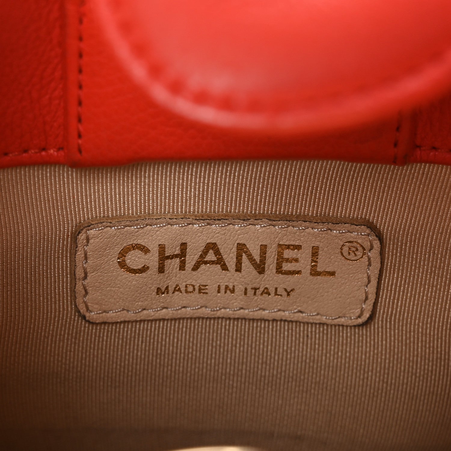 Chanel Grained Calfskin Stitched Mini Label Click Shopper Tote Red 6 of 11
