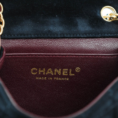 Chanel Suede Chocolate Bar Gripoix Shoulder Bag Black 6 of 7