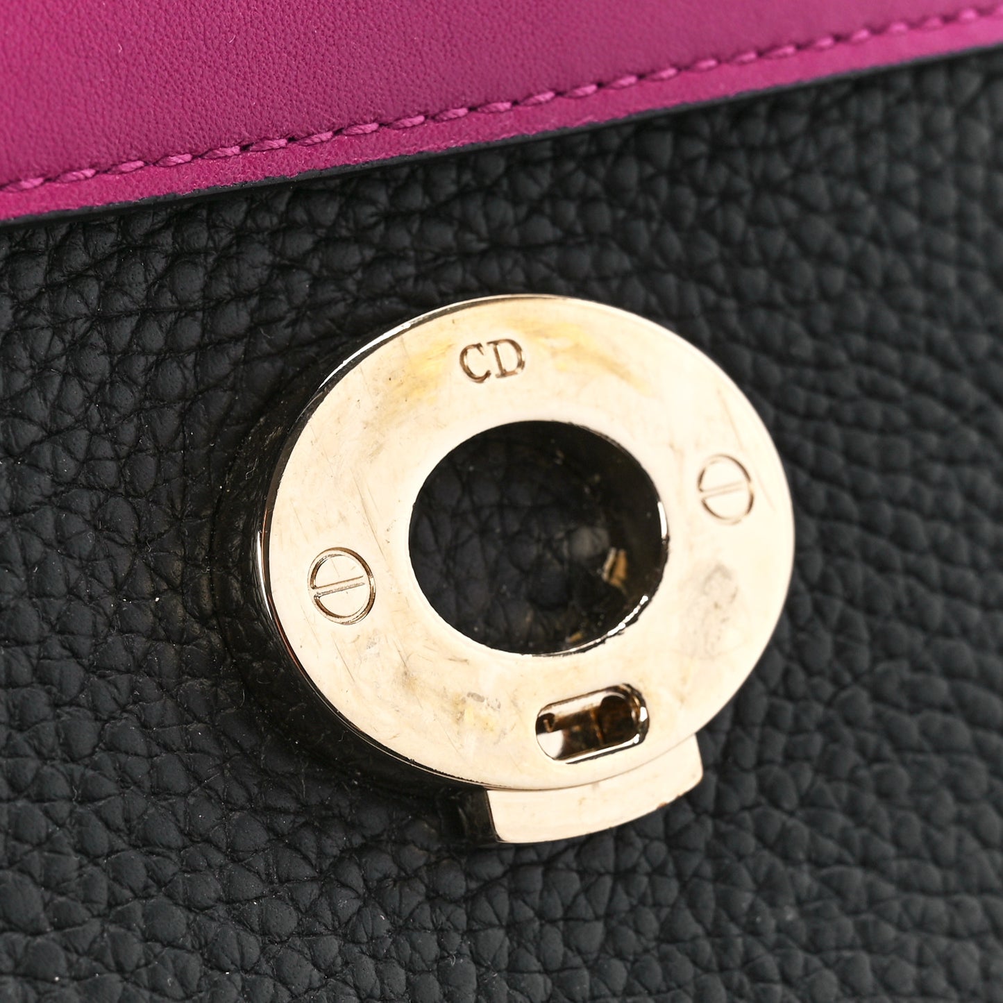 Bullcalf Mini Be Dior Flap Black Fraise