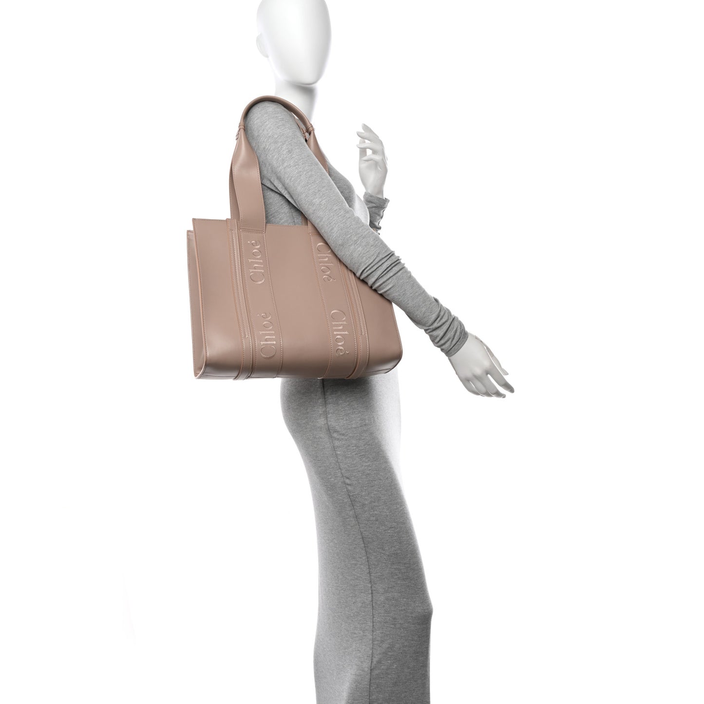 Calfskin Medium Woody Tote Nomad Beige