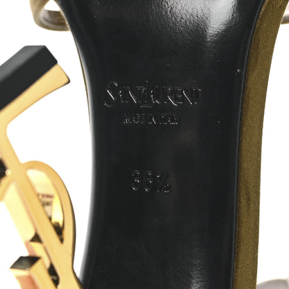 Saint Laurent Crepe Satin Opyum 110 Sandals 38.5 Cuba Gold 7 of 9