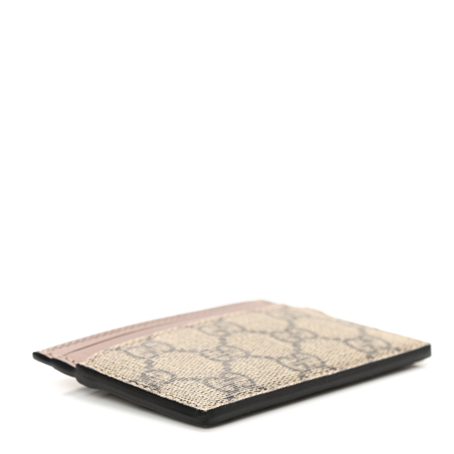 Gucci GG Supreme Monogram Calfskin Card Holder Beige Ebony Cuir 4 of 6