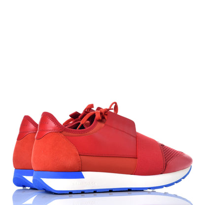 Balenciaga Mesh Calfskin Neoprene Suede Mens Race Runner Sneakers 44 Rouge 4 of 8