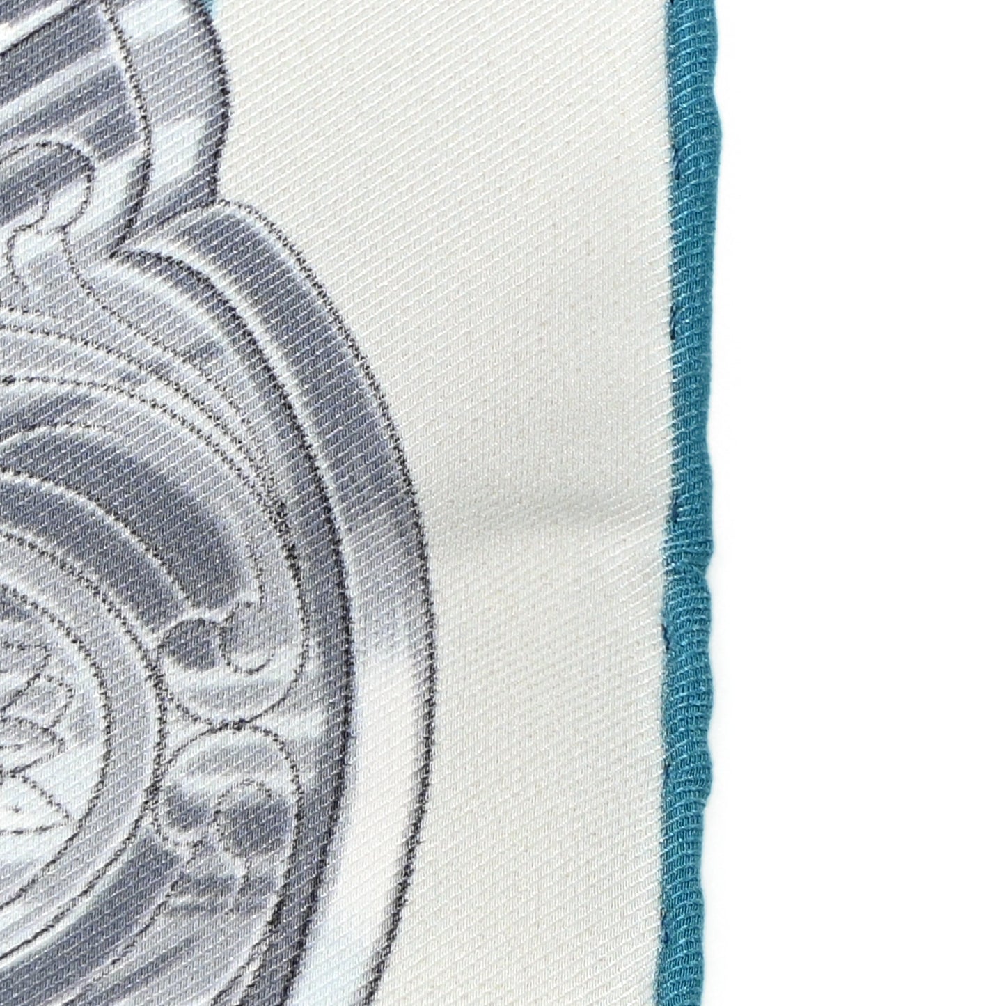 Silk Chorus Stellarum Scarf 70 Gris Perle Bleu Azur
