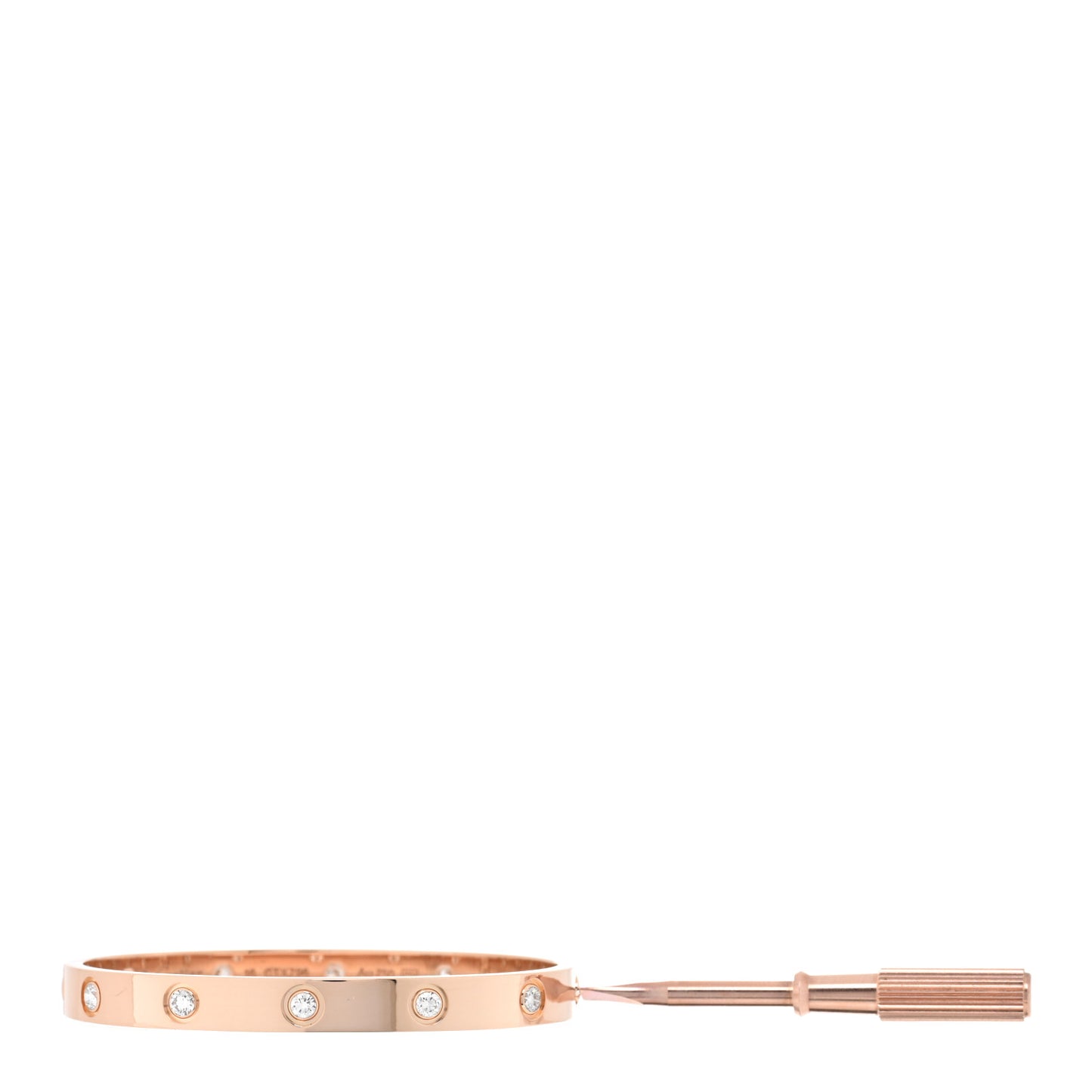18K Pink Gold 10 Diamond LOVE Bracelet 16