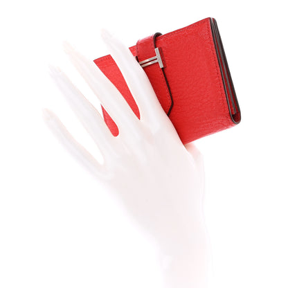 Hermes Chevre Mysore Bearn Card Holder Wallet Rouge de Coeur 2 of 12
