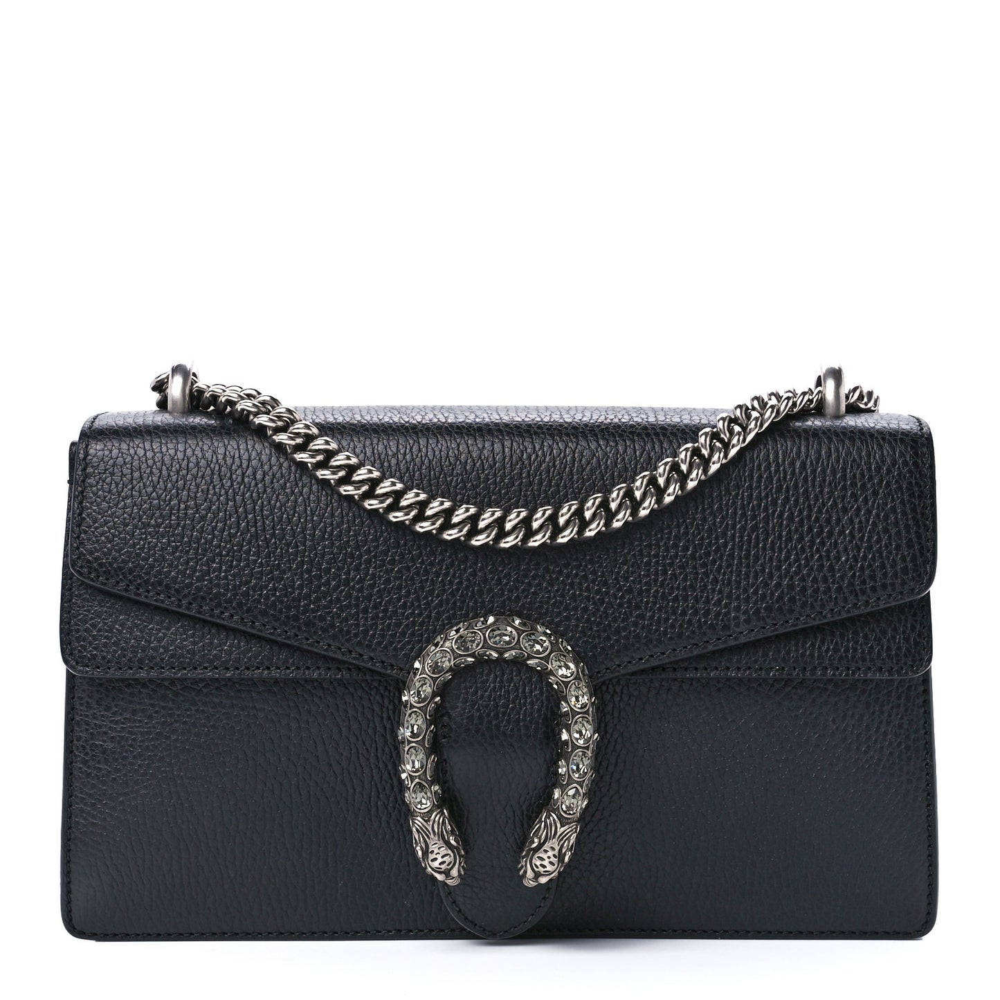 Pebbled Calfskin Small Dionysus Shoulder Bag Black