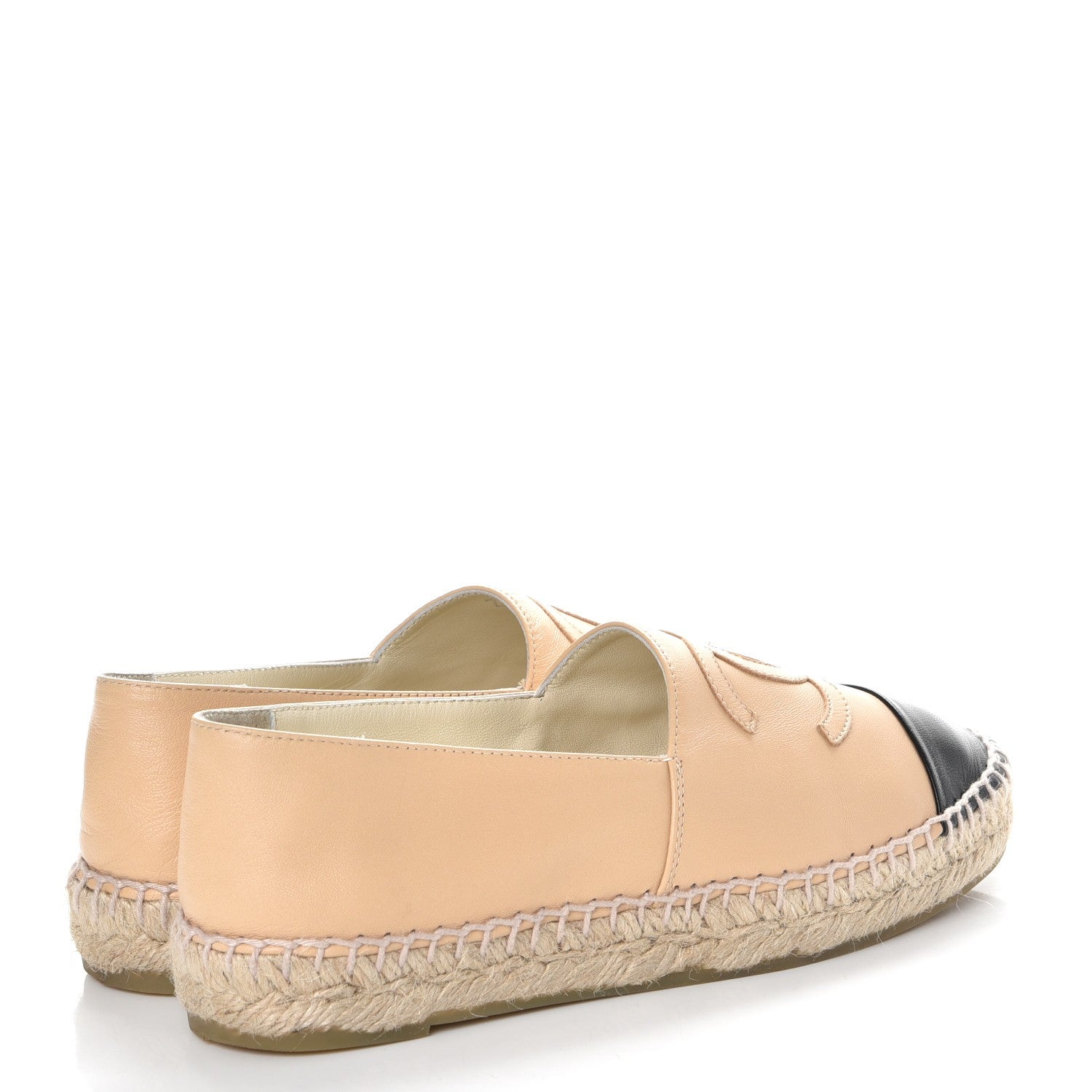 Chanel Lambskin CC Espadrilles 36 Beige Black 4 of 11
