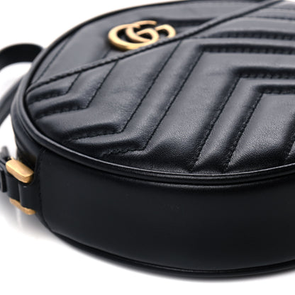 Gucci Calfskin Matelasse GG Marmont Round Wrist Wallet Black 7 of 10