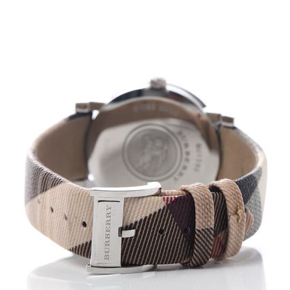 Burberry Stainless Steel Calfskin 38mm Heritage Nova Check Quartz Watch BU1390 4 of 6