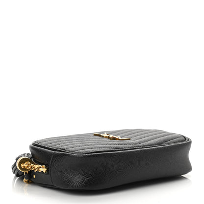 Saint Laurent Grain De Poudre Matelasse Monogram Mini Lou Camera Bag Black 4 of 11