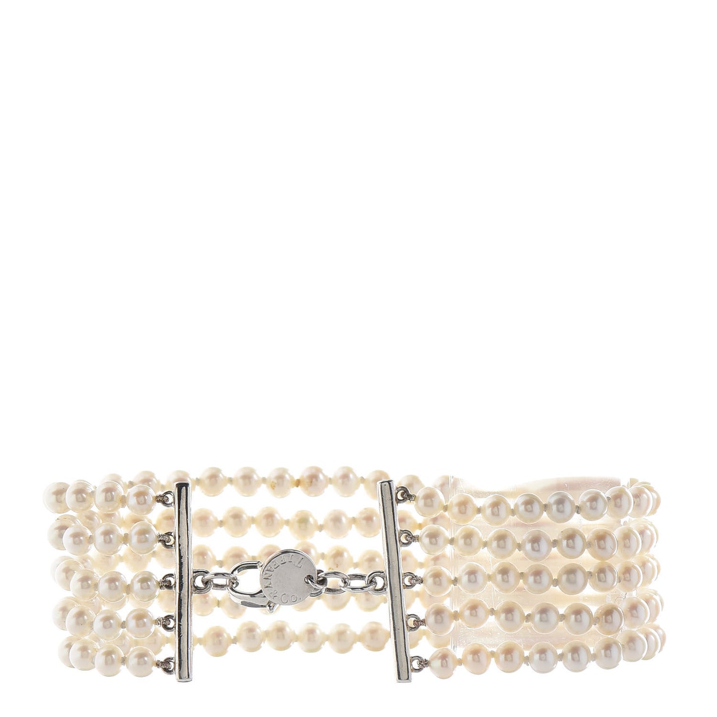 Sterling Silver Pearl 4.5mm Ziegfeld 5 Strand Bracelet