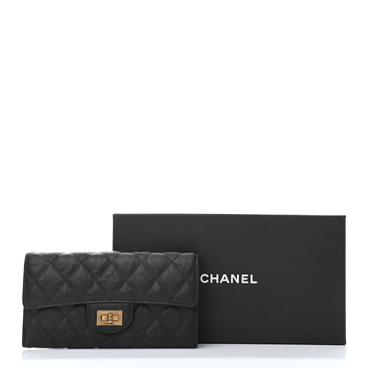 Chanel Crumpled Calfskin Quilted Large Reissue Gusset Flap Wallet Black 9 of 9