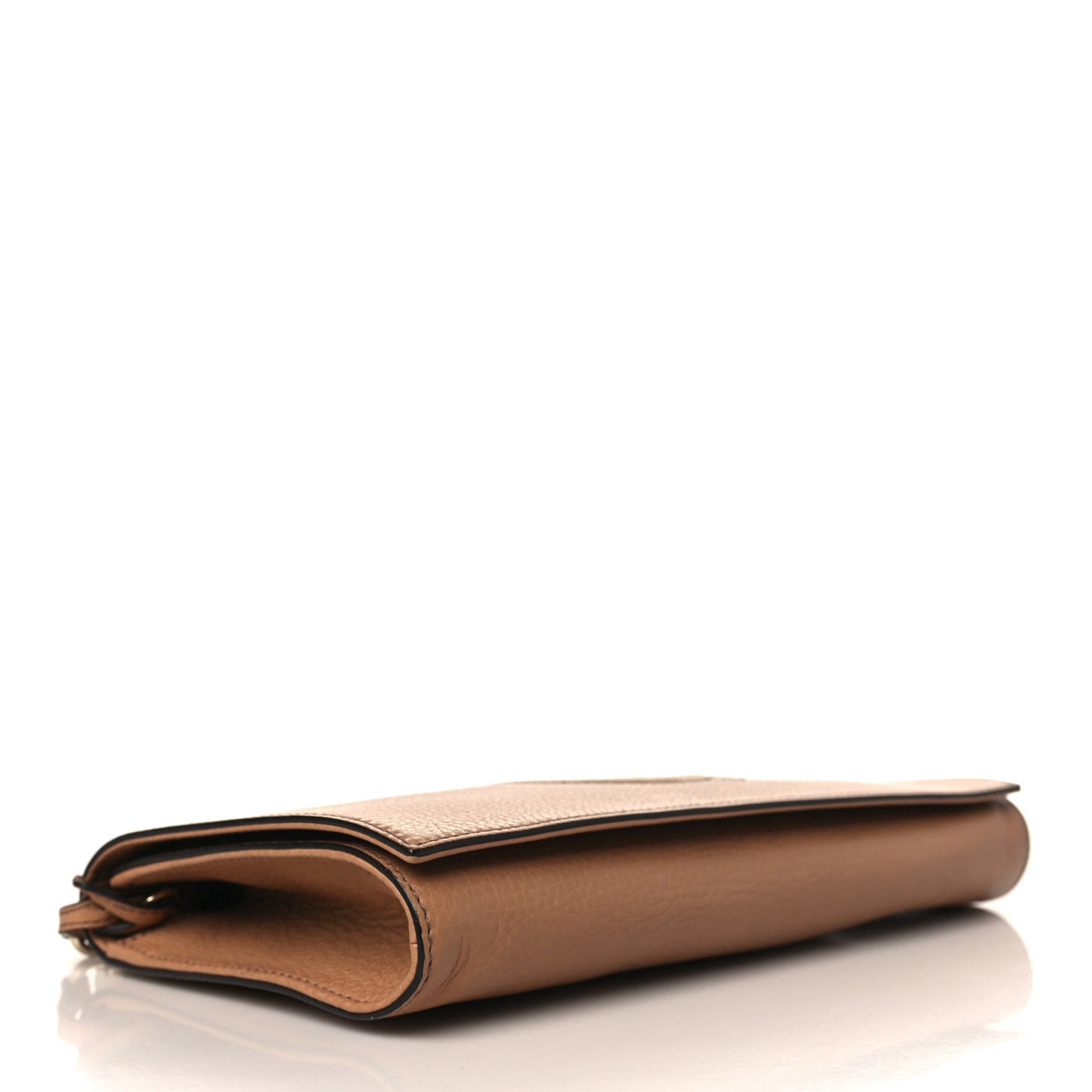 Pebbled Calfskin Medium Soho Clutch Camelia