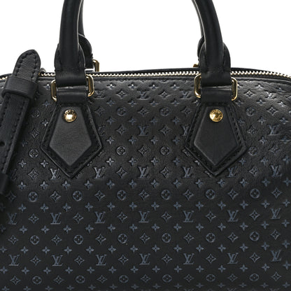 Louis Vuitton Calfskin Nanogram Embossed Speedy 20 Black 8 of 14