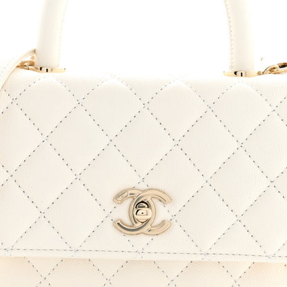 Chanel Caviar Quilted Mini Coco Handle Flap White 8 of 10