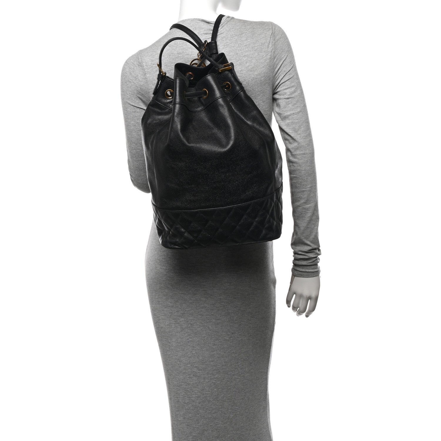 Chanel Caviar Quilted Drawstring Backpack Black 2 of 15