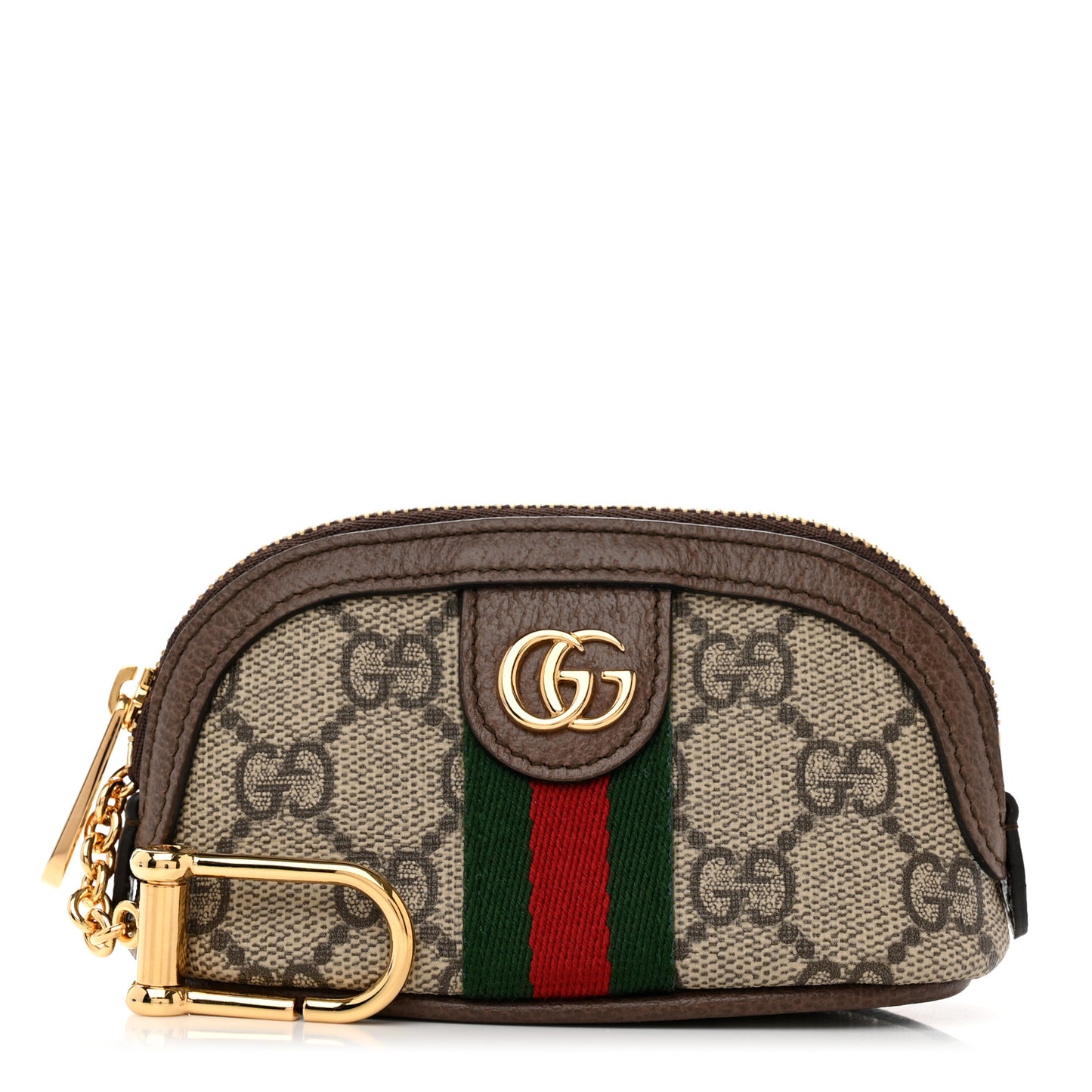 GG Supreme Monogram Web Ophidia Dome Key Pouch Beige New Acero