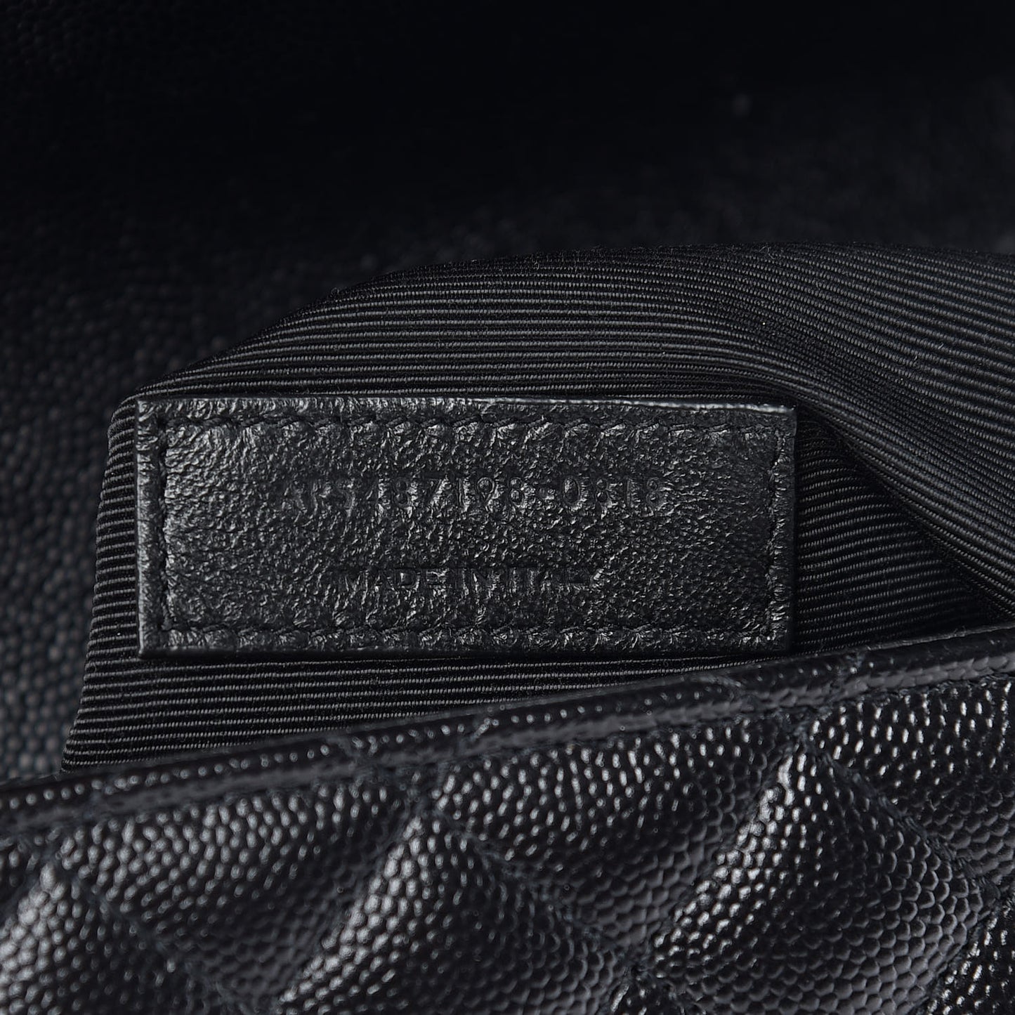 Grain De Poudre Textured Mixed Matelasse Large Triquilt Monogram Satchel Black