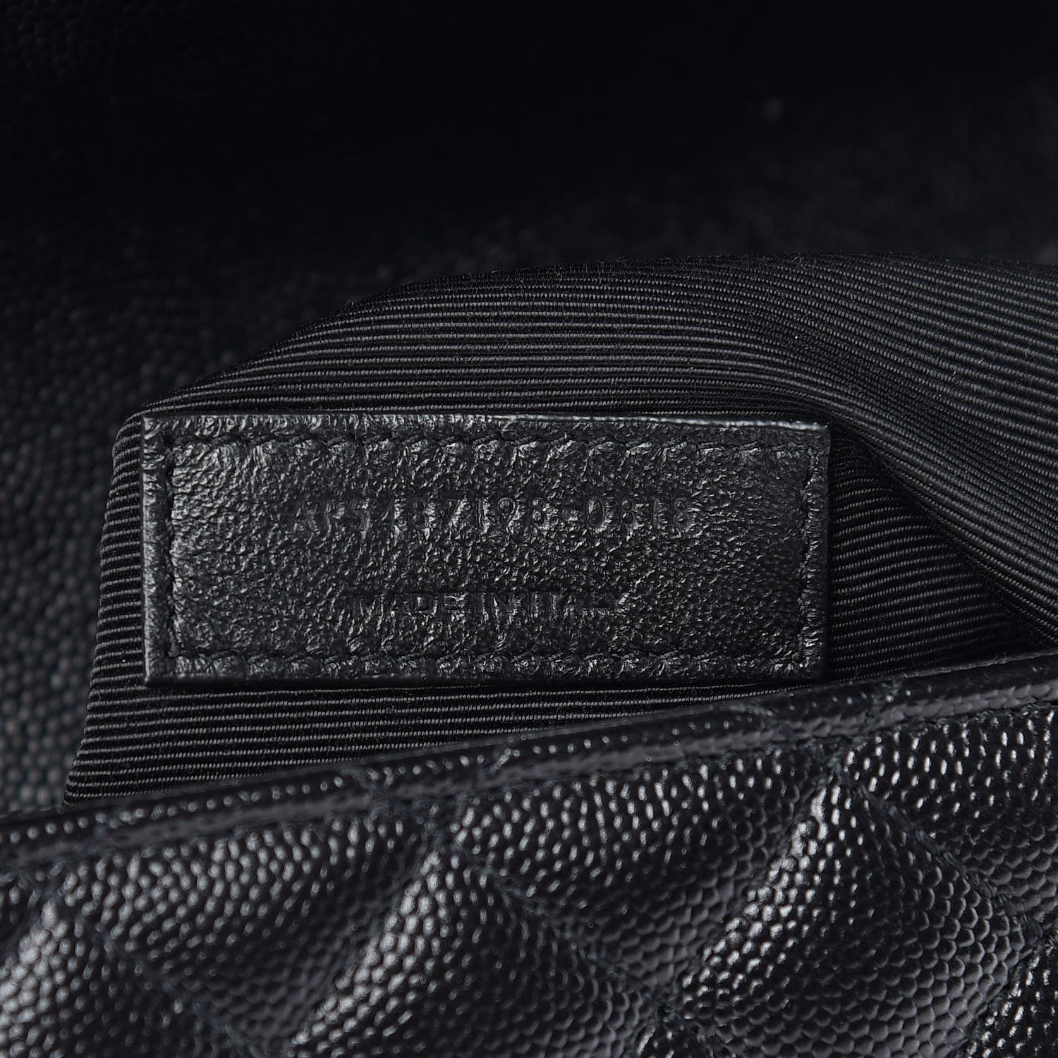 Saint Laurent Grain De Poudre Textured Mixed Matelasse Large Triquilt Monogram Satchel Black 9 of 10