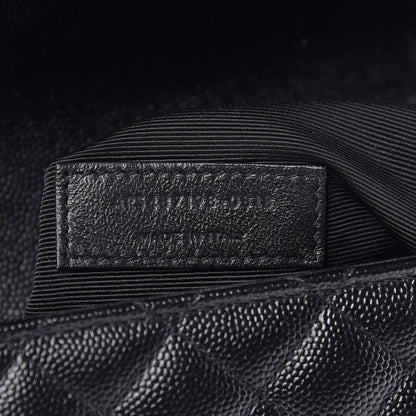 Saint Laurent Grain De Poudre Textured Mixed Matelasse Large Triquilt Monogram Satchel Black 9 of 10
