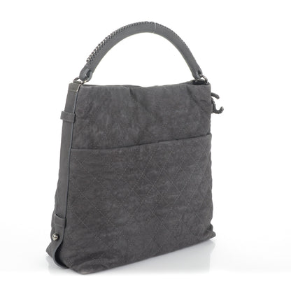 Chanel Iridescent Caviar Quilted Boy Handle Hobo Dark Grey 3 of 7