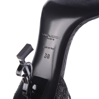 Saint Laurent Glitter Opyum Sandals 38 Black 9 of 11