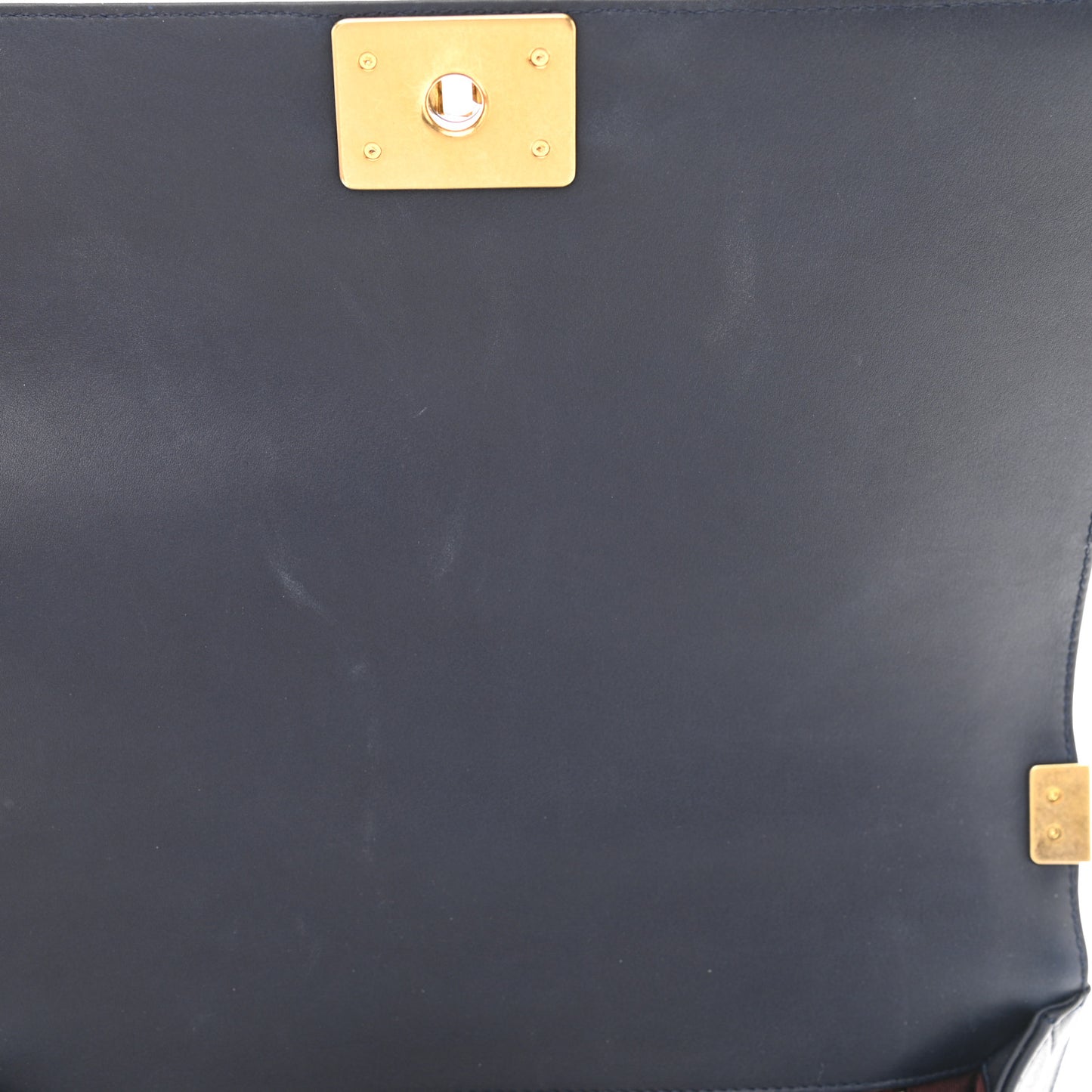 Caviar Suede Calfskin Chevron New Medium Boy Flap Navy