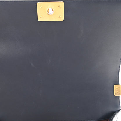 Chanel Caviar Suede Calfskin Chevron New Medium Boy Flap Navy 11 of 12