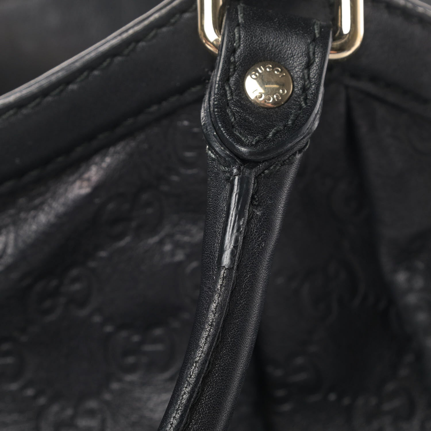 Gucci Guccissima Large Sukey Tote Black 10 of 13