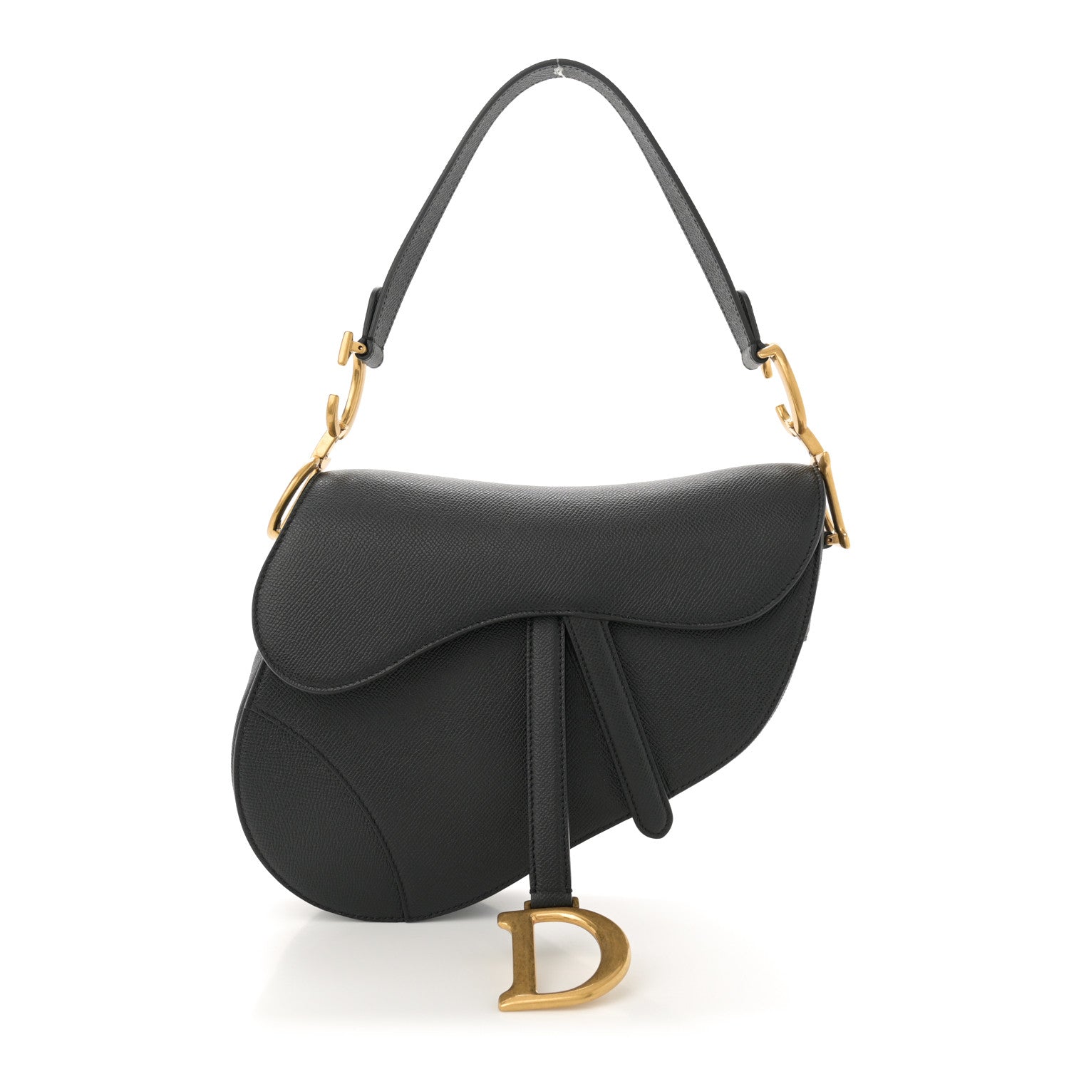 Christian Dior Grained Calfskin Saddle Bag Black 1 of 13