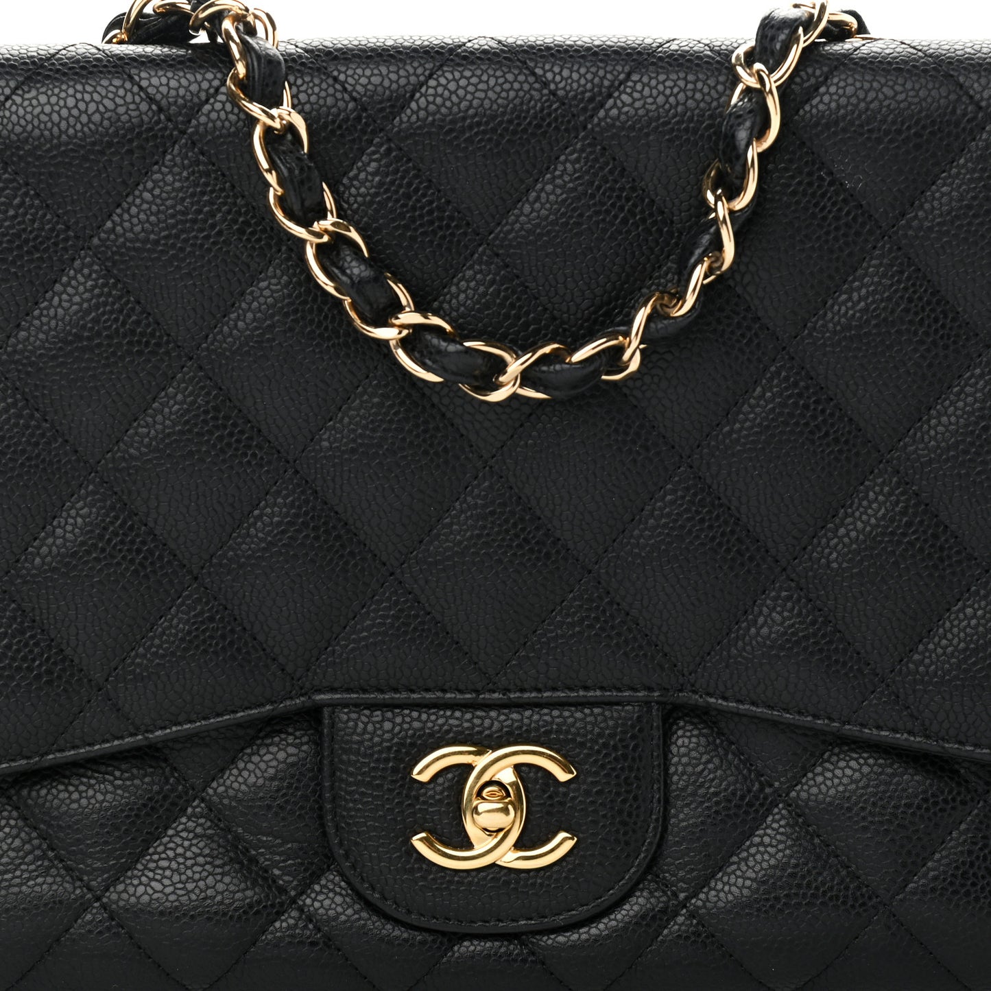 Caviar Quilted Jumbo Single Flap Black