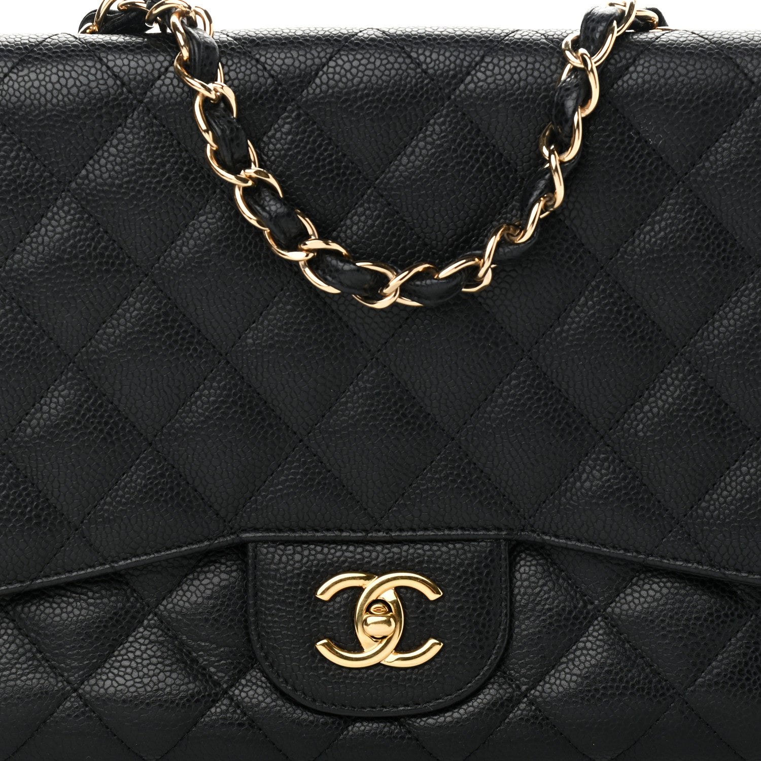 Chanel Caviar Quilted Jumbo Single Flap Black 8 of 11