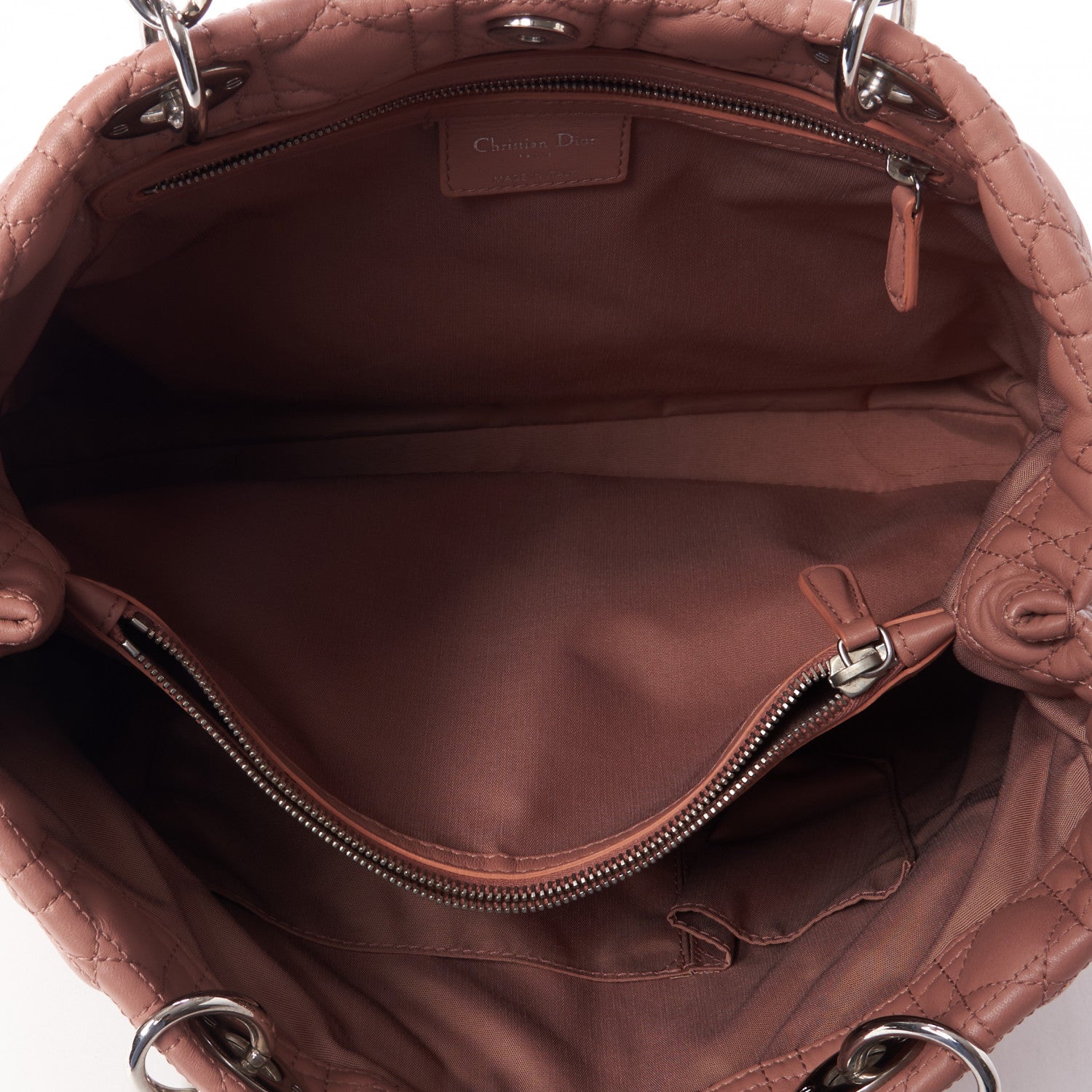 Christian Dior Lambskin Cannage Large Dior Soft Shopping Tote Bois de Rose 6 of 20