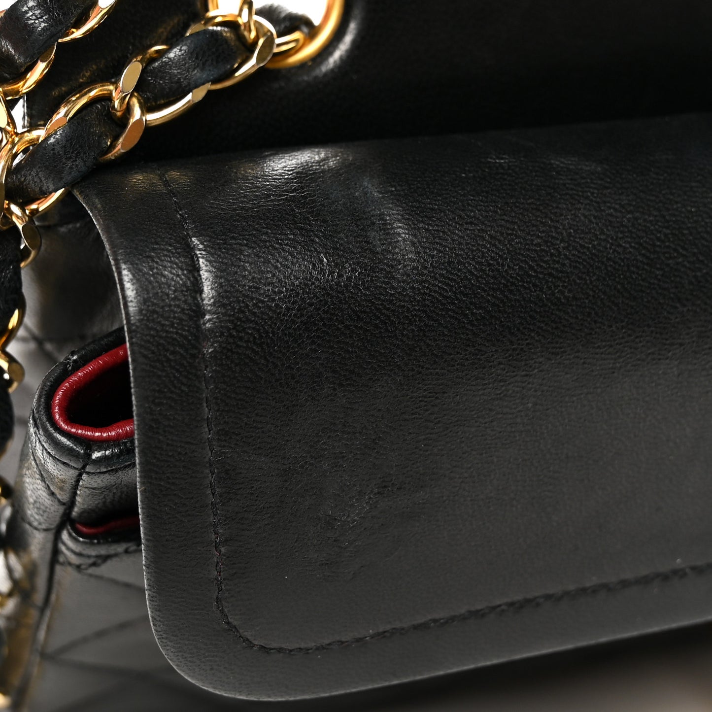 Lambskin Quilted Small Double Flap Black