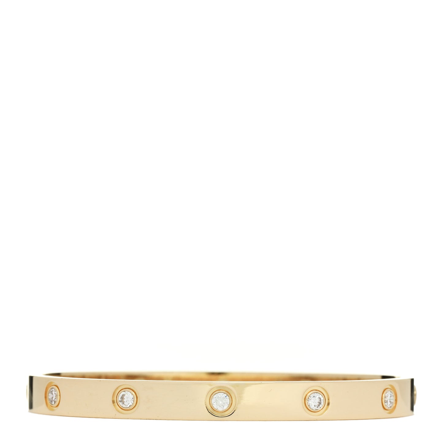 18K Yellow Gold 10 Diamond LOVE Bracelet 17