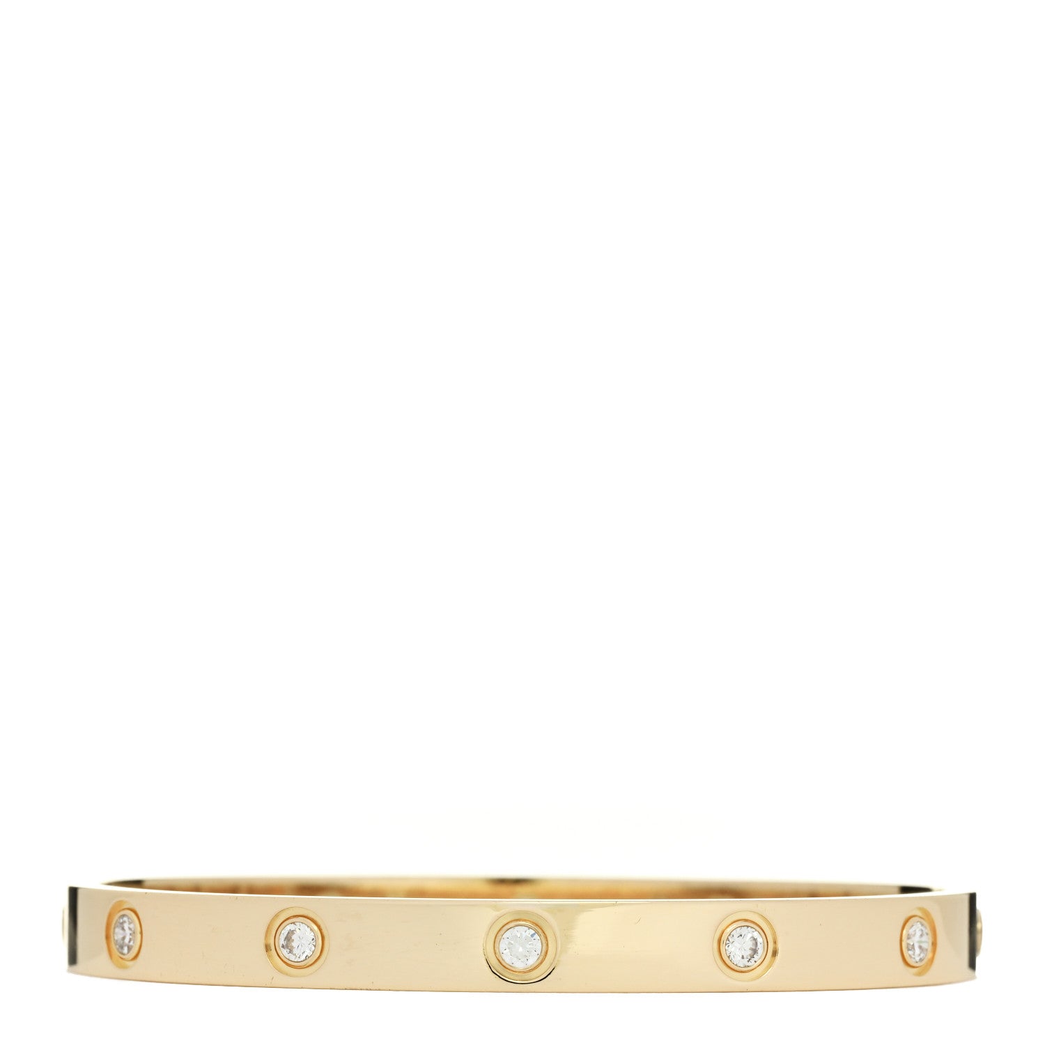 Cartier 18K Yellow Gold 10 Diamond LOVE Bracelet 17 2 of 8