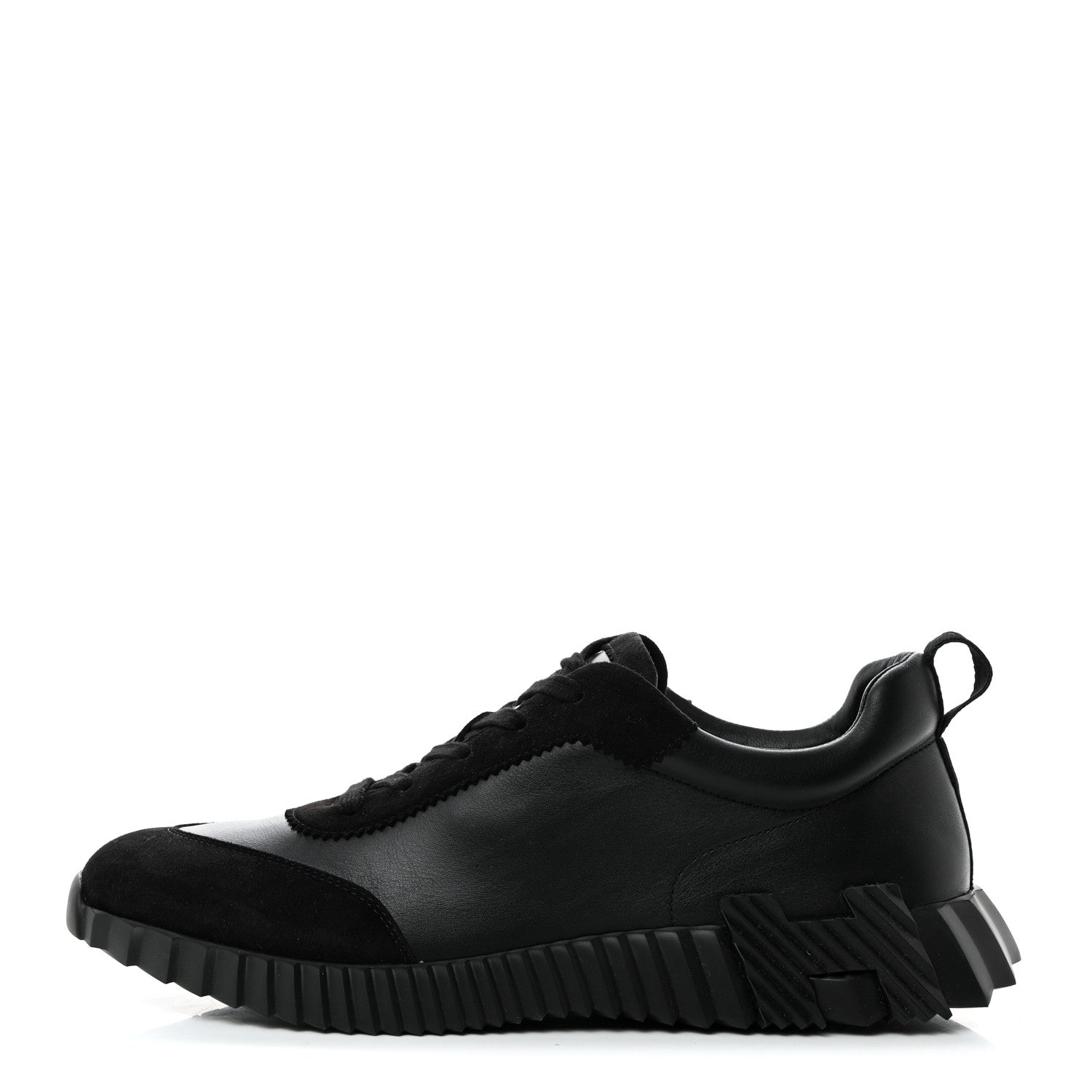 Hermes Calfskin Suede Goatskin Bouncing Sneakers 45 Black 1 of 8
