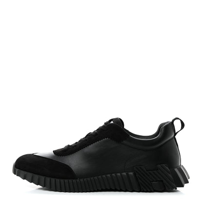 Hermes Calfskin Suede Goatskin Bouncing Sneakers 45 Black 1 of 8