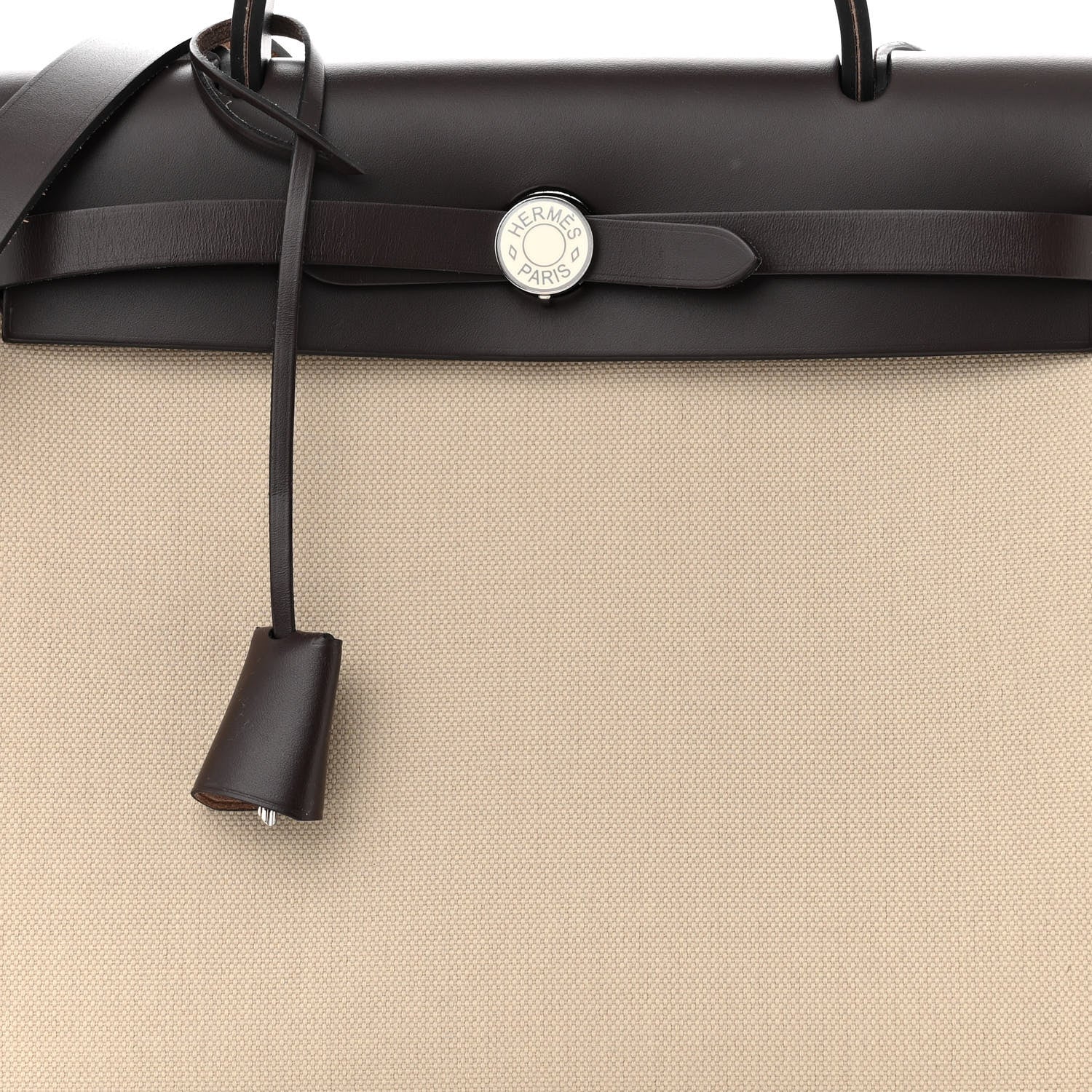 Hermes Military Toile Vache Hunter Herbag Zip Retourne 31 PM Beton 9 of 12