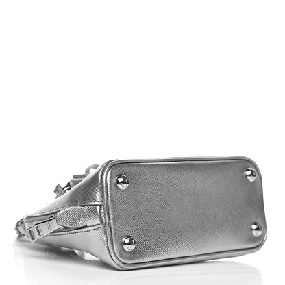 Prada Saffiano Lux Mini Promenade Tote Cromo 4 of 9