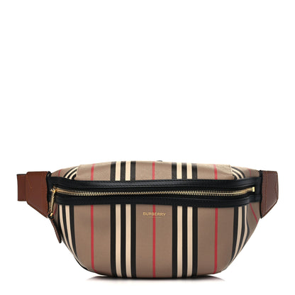 Burberry E-Canvas Icon Stripe Sonny Bum Bag Archive Beige 1 of 7