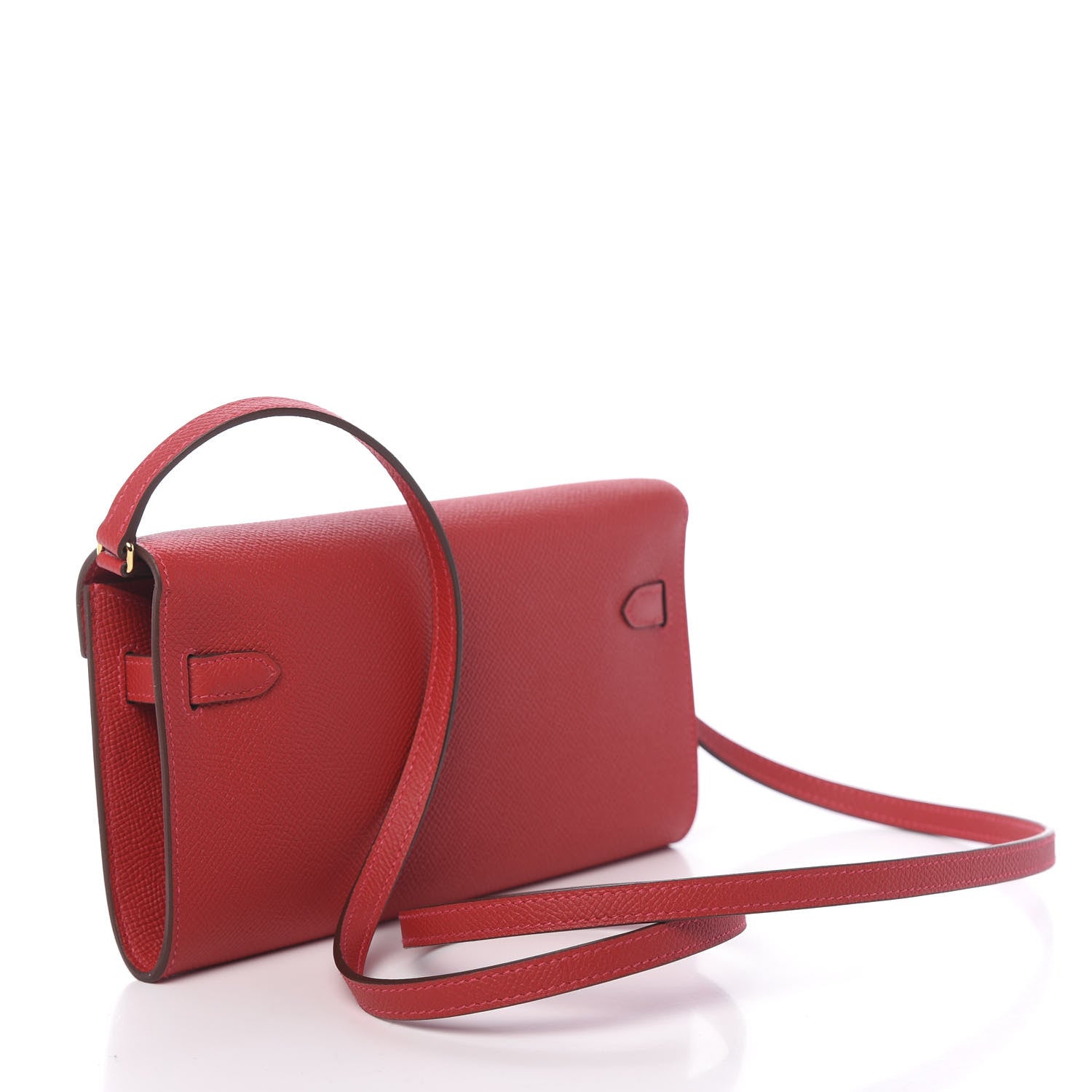 Hermes Epsom Kelly Wallet To Go Rouge Casaque 3 of 10