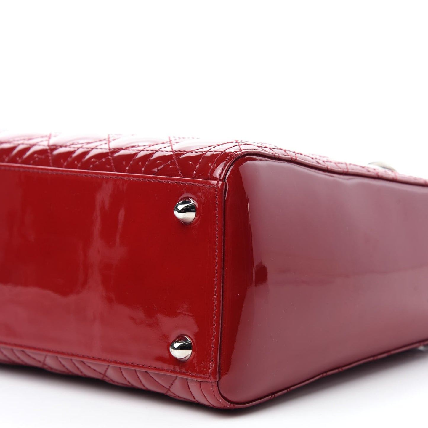Patent Cannage Large Lady Dior Red